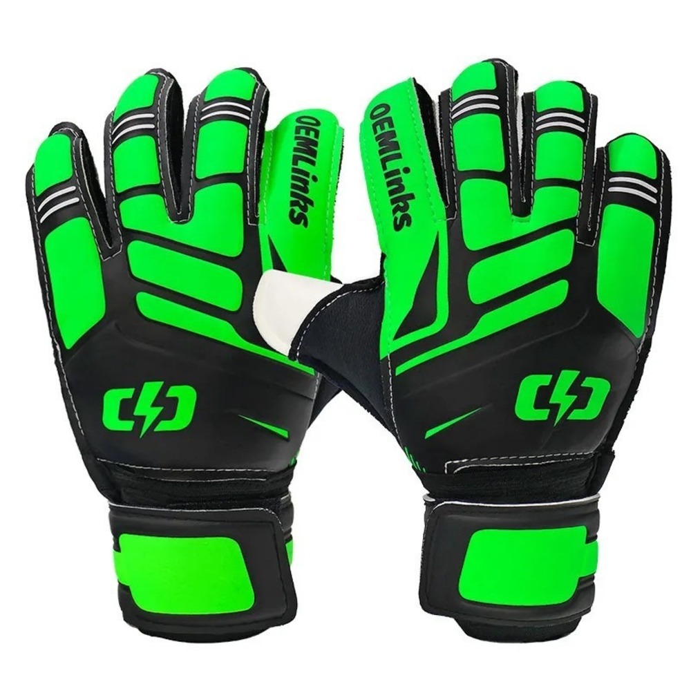 Drop Sports Youth Football Receiver Soccer Goalkeeper Gloves Green Black Size 7